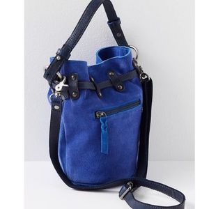 New! Free people suede bucket bag cobalt